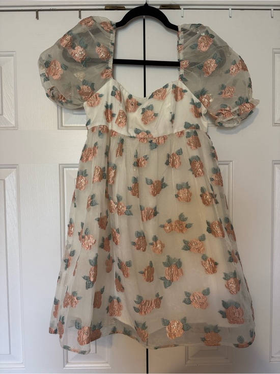 Altar'd State Dresses & Skirts - Altar'd State Ivory Dress with Rose Gold Floral Appliqué